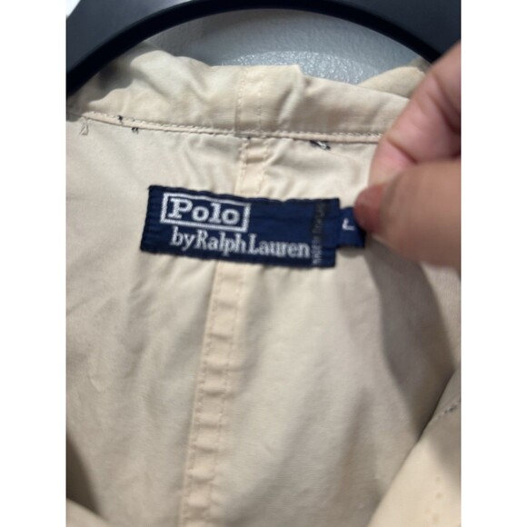 VTG 90s Polo Ralph Lauren Blue Canvas Hooded Rain Coat Parka Jacket Men’s Sz L - Picture 3 of 5